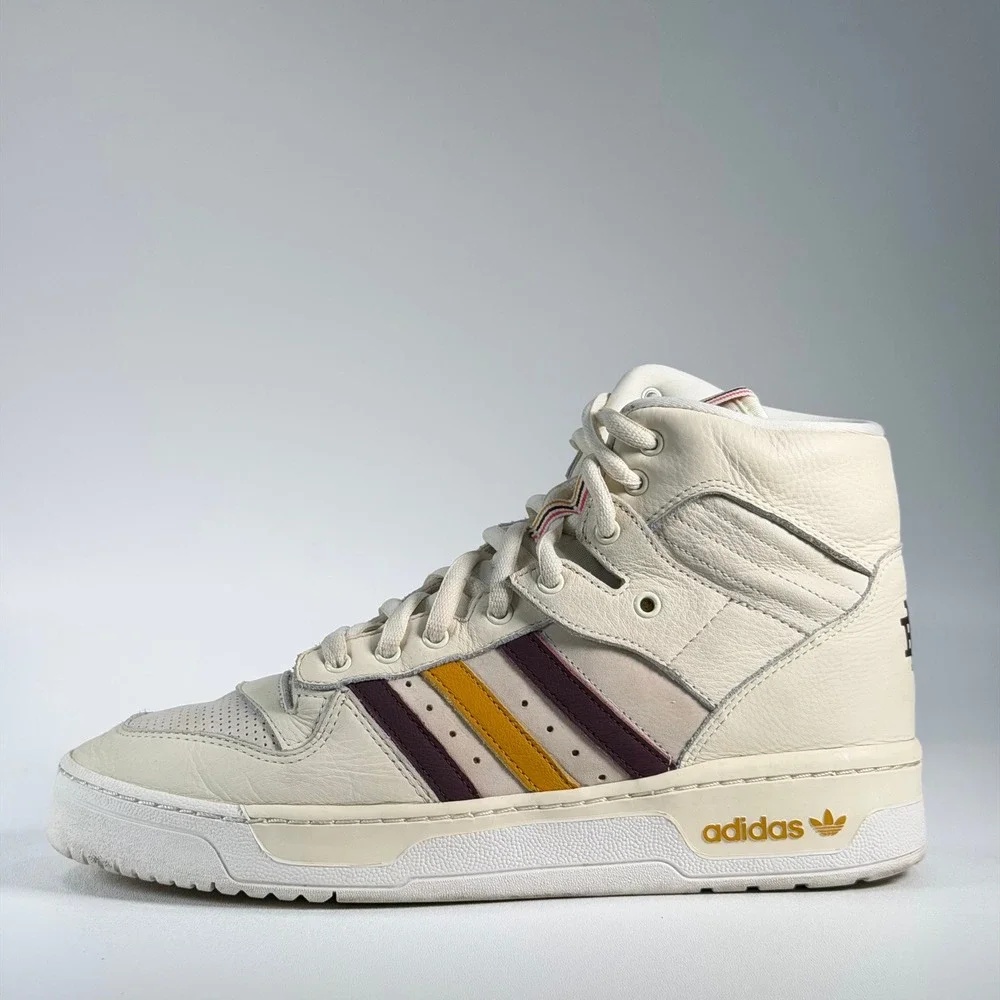 Adidas x Eric Emanuel Rivalry Hi Shoes Mens 10.5 White Leather High Top Sneakers